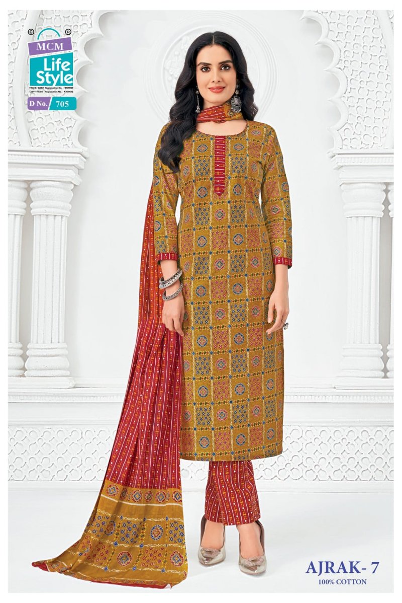 Ajrak Vol 4 By Mcm Pure Cotton Readymade Dress 